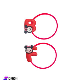 A Pair Of Girl's Hair Ties Letters F B - Red