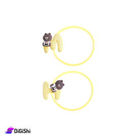 A Pair Of Girl's Hair Ties Letters M H - Yellow