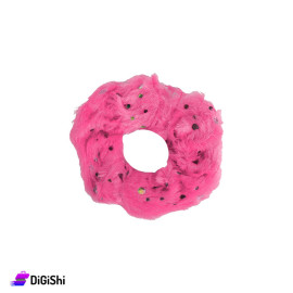 ربطة شعر فرو منقطة - فوشيا