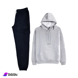 STARTER Men's Cotton Sports Pajamas - Gray And Navy