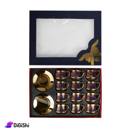 Set of Coffee Cups And Saucers - Golden