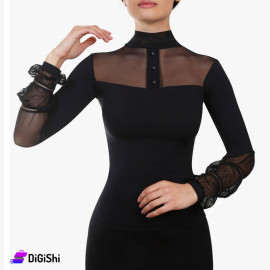 Women's Chiffon Solitaire Neck Sweater