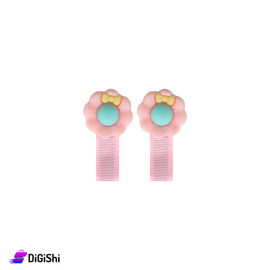 A Pair Of Hair Clips Flower Shape - Pink