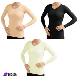 Solitaire Women's Sweater with Cotton Sleeves and Lycra