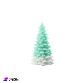 Hand Made Tall Cypress Tree Candle - Green and Tiffany