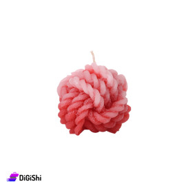 Wool Ball Shape Candle -  Pink and Red