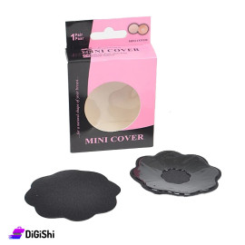 Adhesive Breast Covers Flower Shape - Black