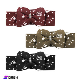 Hair Bond With Bow And Stars Prints