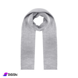 Men's Scarf Soft Wool Regular knit - Silver
