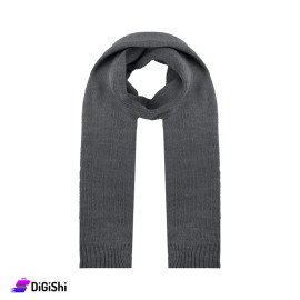 Men's Scarf Soft Wool Regular knit - Dark Gray