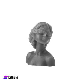 Hand Made Scented Wax Figure of Woman's Head - Grey
