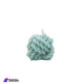 Hand Made Wool Cup Candle - Tiffany and White