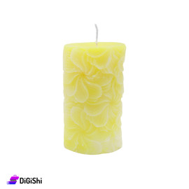 Rose Cylinder Candle - Yellow
