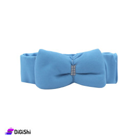 Girls Fabric Bond with Bow - Sky Blue