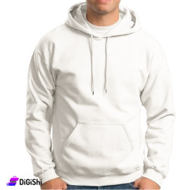Plain Cotton Fleece Hoodie - OffWhite