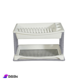 Homy Plast Plastic Dish Rack Two Layers - White and Gray