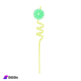 Razor Straw with Lemon Figure - Yellow