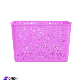 Shahd Plast Rectangular Mesh Plastic Basket Size 4 - Fuchsia