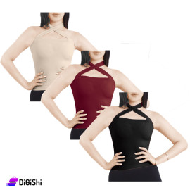 كنزة نسائية سيمليس ليكرا كات مع شواط عالرقبة سوليتير