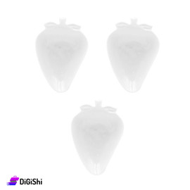 Plastic Plates Set 3 Pieces Strawberry Shaped - White