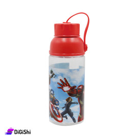 مطرة ماء بلاستيك رسمة AVENGERS مع غطاء - أحمر