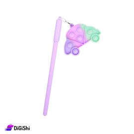 قلم حبر أزرق مع Pop it سيارة - موف فاتح