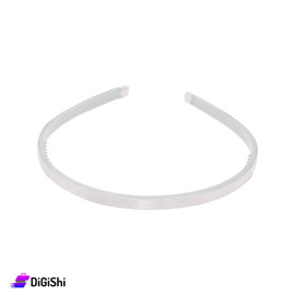 Satin Covered Plastic Thin Hair Bow - Silver