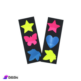 مجموعة أوراق لاصقة ملونة مع شكل نجمة