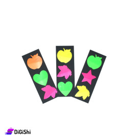 Set of Colored Sticky Notes with Apple Shape