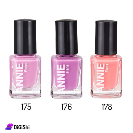 طلاء أظافر ANNIE - درجات موف ورمادي وأحمر