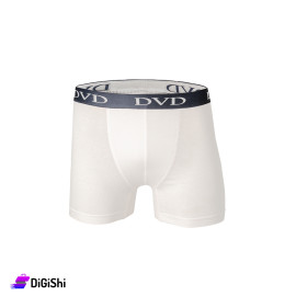 DVD Men's Cotton Boxer With Elastic On Waist M-L-XL - White
