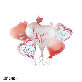 Hearts Shaped Bubbles Set with Different Patterns - 5 Pcs