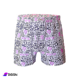 DVD Men's Violet Numbers Printed Shorts 2XL-3XL