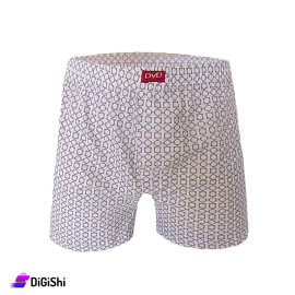DVD Men's Shorts with Circles and Squares Printed M-L-XL