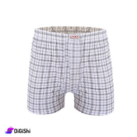 DVD Men's Shorts with White and Black Checkered Print 2XL-3XL