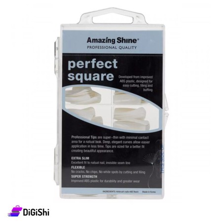 Amazing Shine Perfect Square Nail Tips White