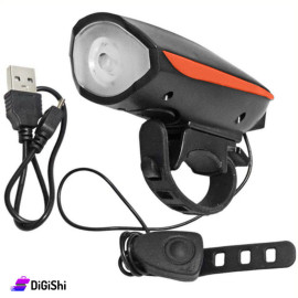 Horn With LED And Bike Handle Bracelet - Black And Orange