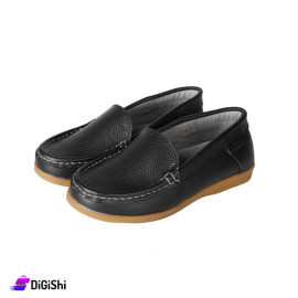POTENZA Boy's Medical Leather Dockside Shoes - Black