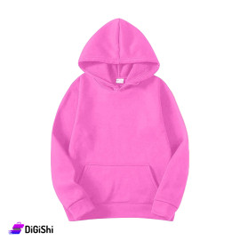 كنزة هودي سادة قطن فليس مصوف - فوشيا