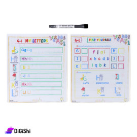 Flexible Transparent Plastic Educational Board Paper English Letters with Black Pen From G to L