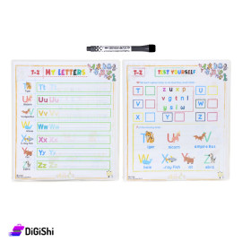 Flexible Transparent Plastic Educational Board Paper English Letters with Black Pen From T to Z
