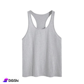 Al Samah Men's Sport Lycra Tank Top - Light Gray