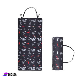 Fitness Carpet Sport Plus Printed NIKE AIR Drawing of Football Player - Black