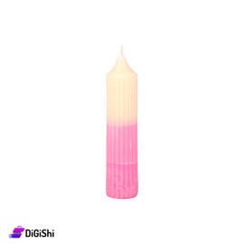 Tall Striped Cylindrical Scented Candle - Pink & White