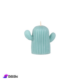 Hand Made Cactus Shape Candle - Light Blue