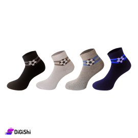 Pair of Boys' Short Leg Socks Football drawing Tooty Brand From 2 years to 6 years