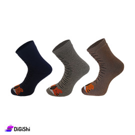 Pair of boys Socks with Long Leg Fox Pattern Tooty Brand 2 years to 6 years