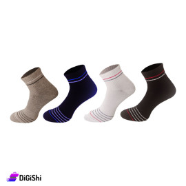 Pair of Boys' Short Leg Socks Lines Pattern - From 2 years to 6 years