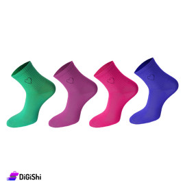 Pair of AlWaseem Women's Cotton Short Leg Socks with Heart Pattern