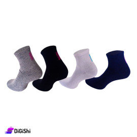 Pair of AlWaseem Women's Cotton Short Leg Socks with Back Pattern